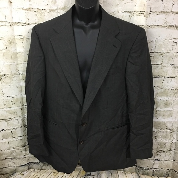 Chaps Ralph Lauren Dark Gray Plaid Suit Jacket - Picture 1 of 5